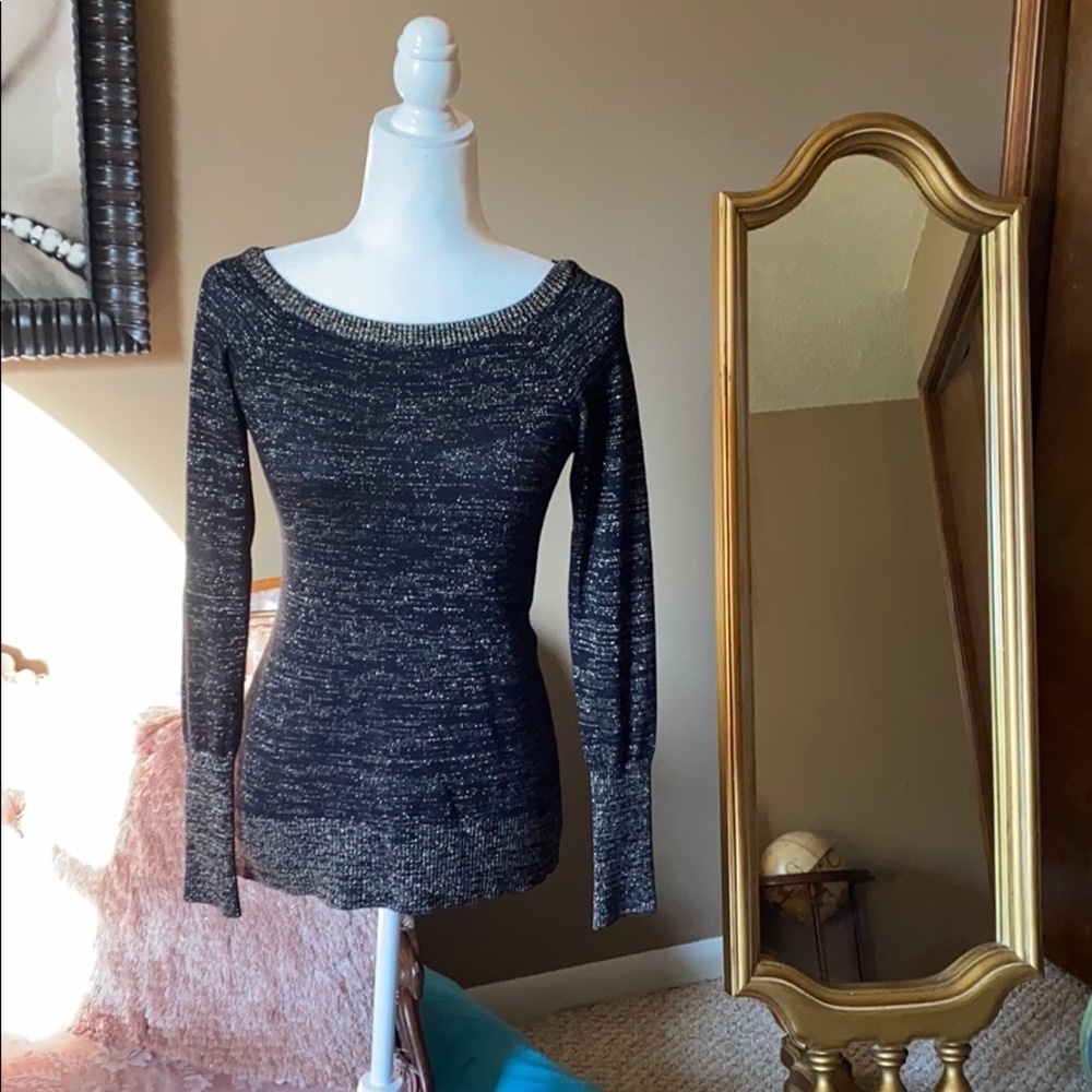 Bebe Black with golden sparkly specks sweater🔥💃